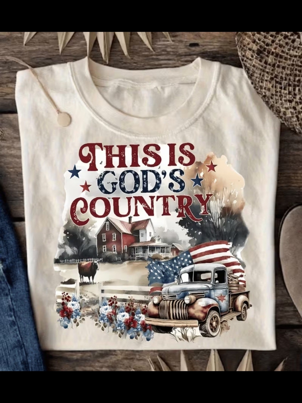 "This Is God's Country" Unisex Graphic Tee - White